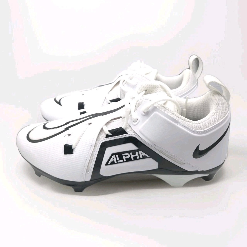 Nike Alpha Menace Pro 3 Low WIDE Cleats White/Black FJ6843-100 Men's Size 13W